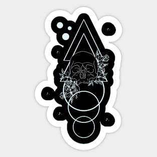 Geometric Floral Skull Sticker